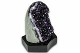Deep Purple Amethyst Geode With Wood Base - Uruguay #342799-2